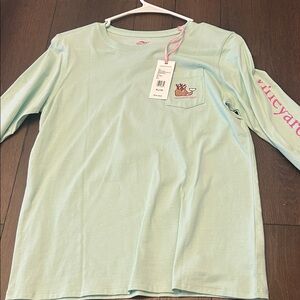 Vineyard Vines Kids Mint Long Sleeve Tee XL Merry Christmas